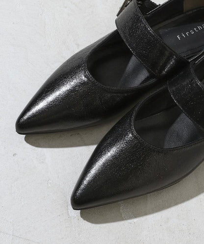 帶扣尖頭平底鞋（22.5～24.5cm尺碼可選）