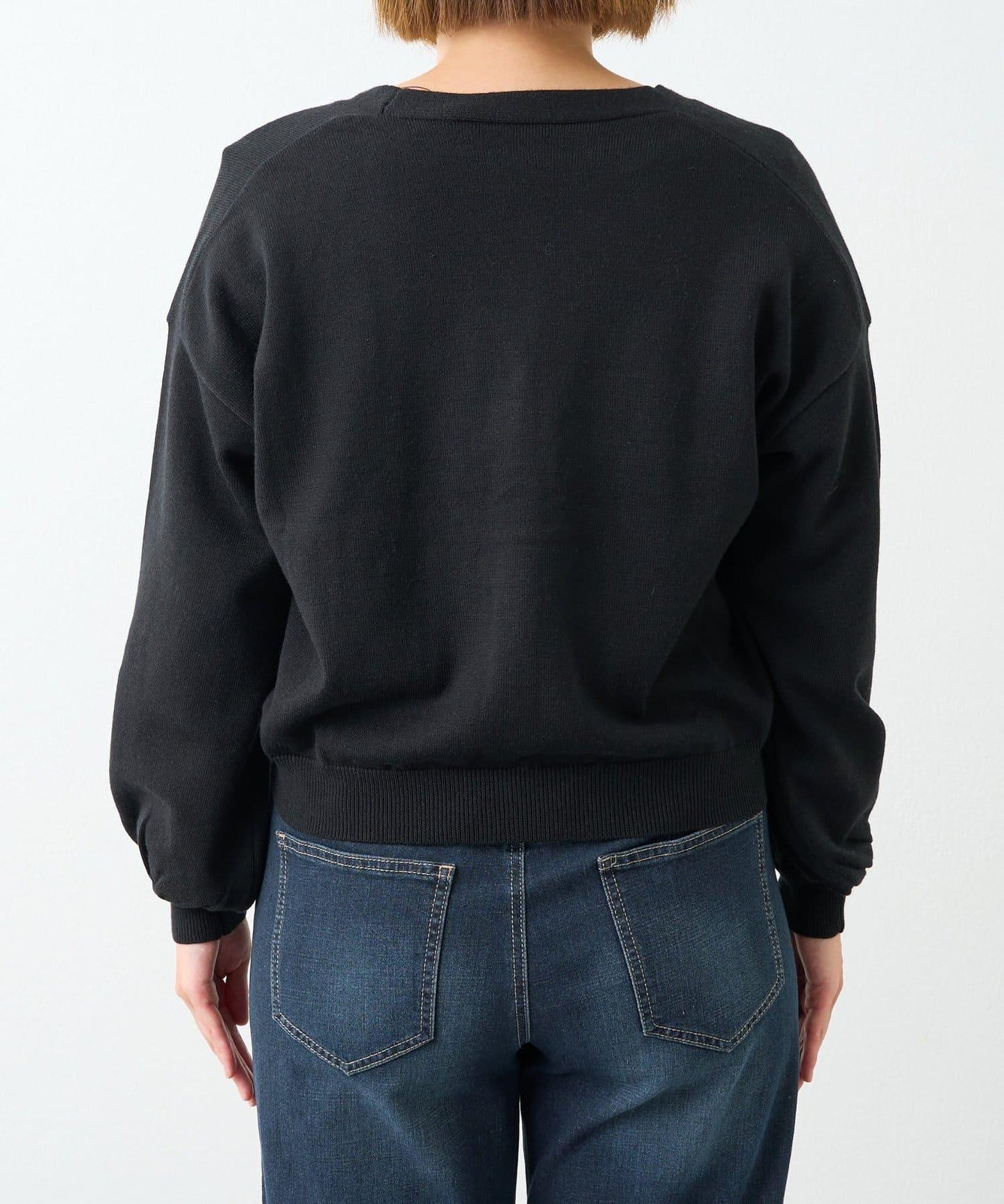 《さりげなく大人可愛い》雙珍珠紐扣短款開衫