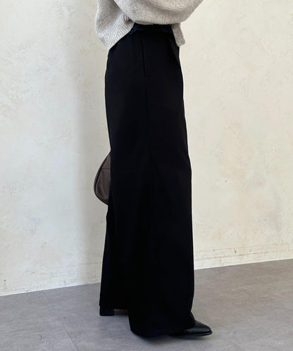 高腰蕾絲褶皺長褲