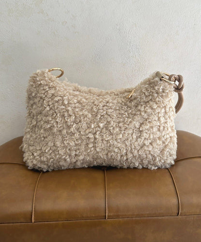 貴賓犬絨面單肩包