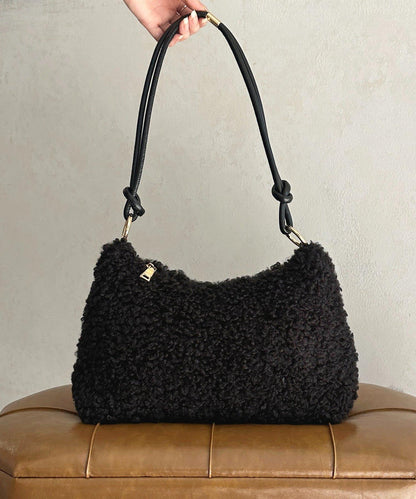 貴賓犬絨面單肩包