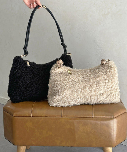 貴賓犬絨面單肩包
