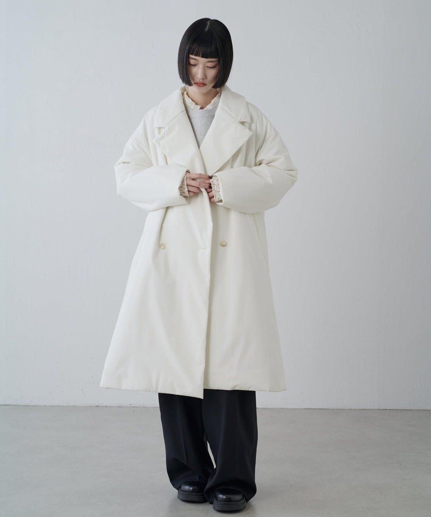 【ETHERMALOFT(R)】2WAY領中棉長款大衣