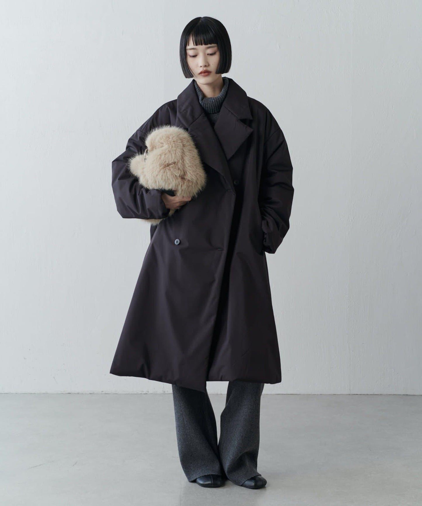 【ETHERMALOFT(R)】2WAY領中棉長款大衣