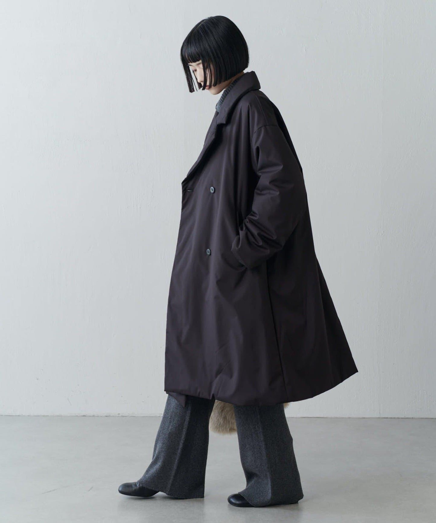 【ETHERMALOFT(R)】2WAY領中棉長款大衣