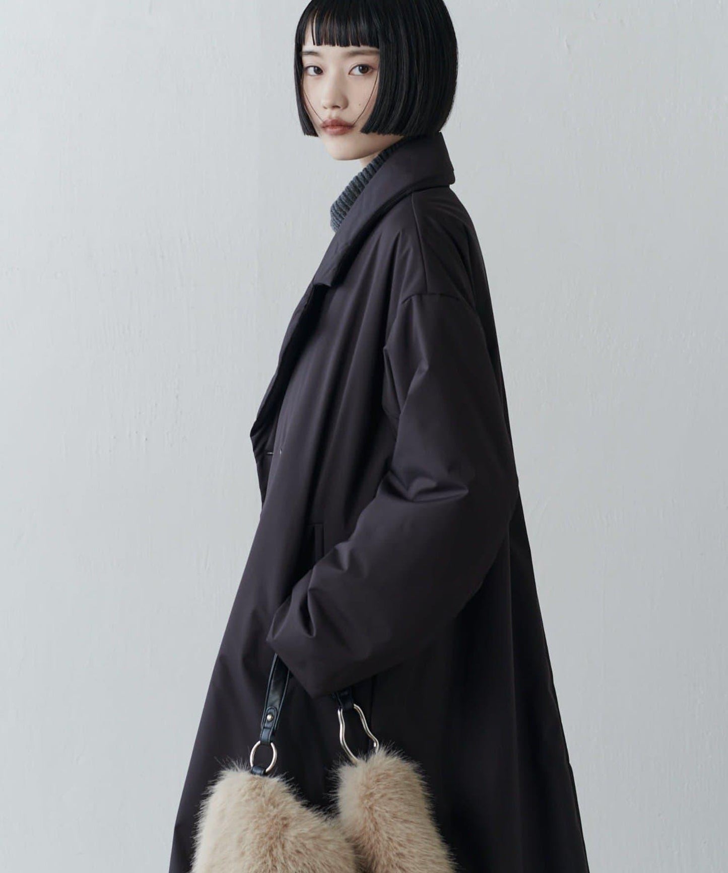 【ETHERMALOFT(R)】2WAY領中棉長款大衣