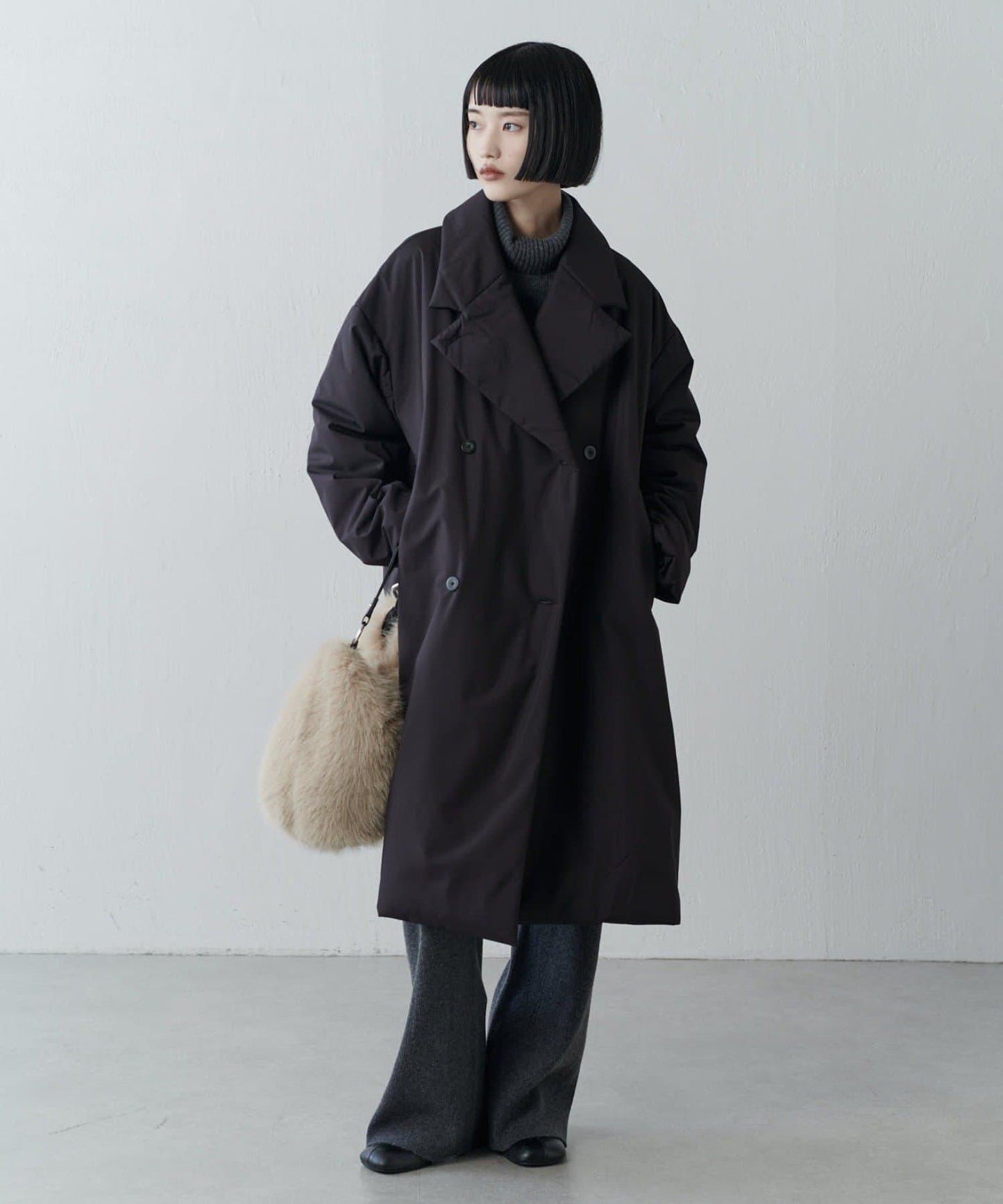 【ETHERMALOFT(R)】2WAY領中棉長款大衣