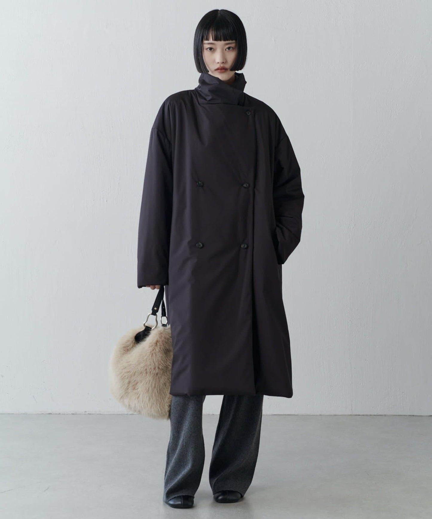 【ETHERMALOFT(R)】2WAY領中棉長款大衣