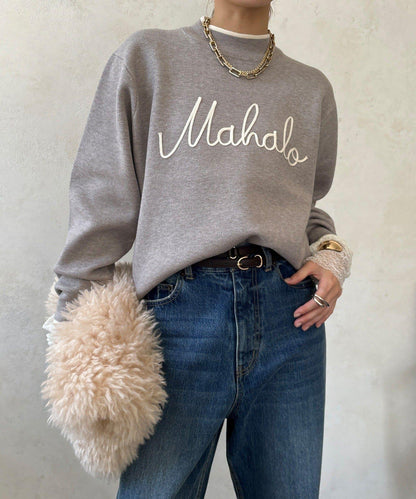 繡花字母針織上衣