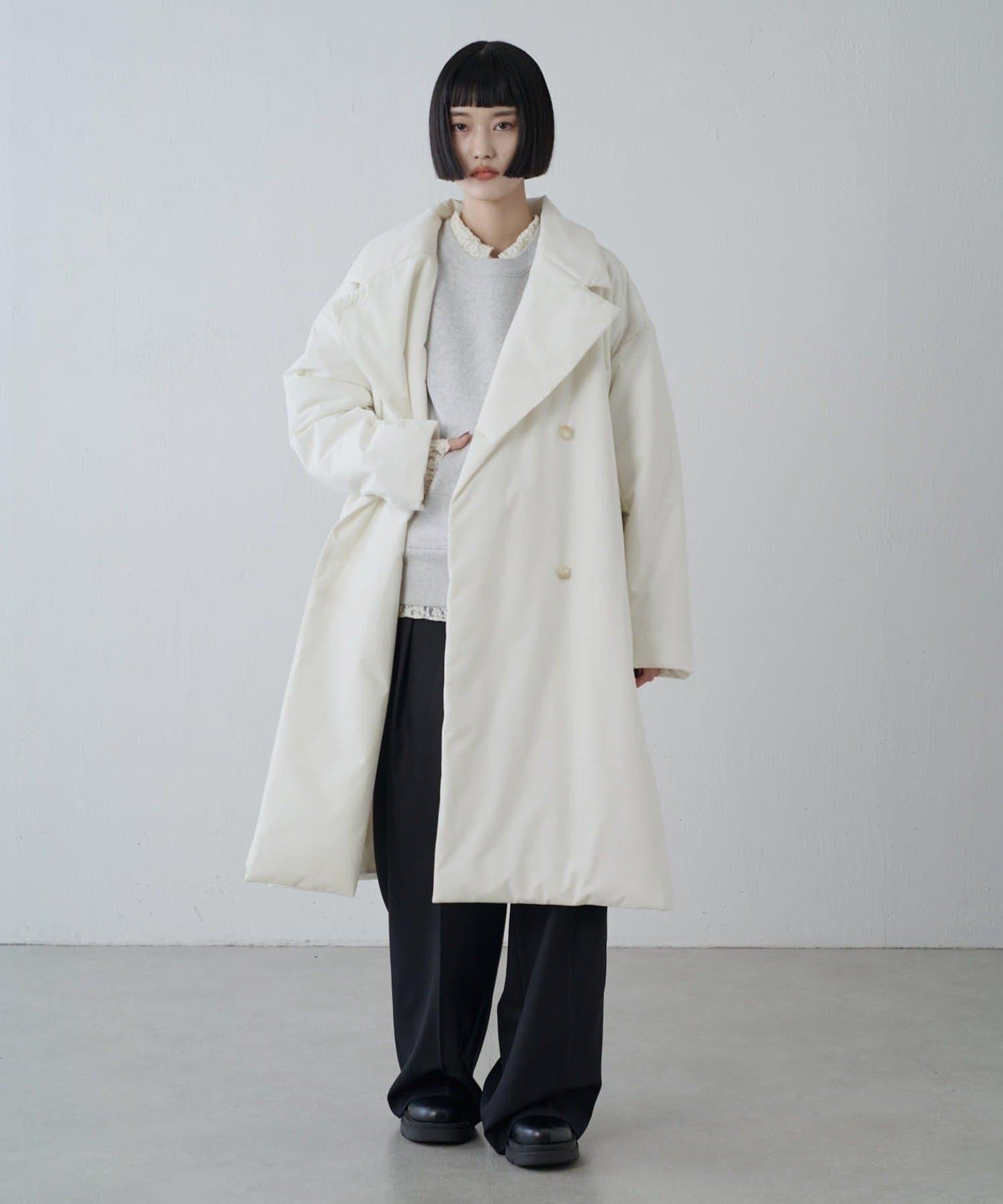 【ETHERMALOFT(R)】2WAY領中棉長款大衣