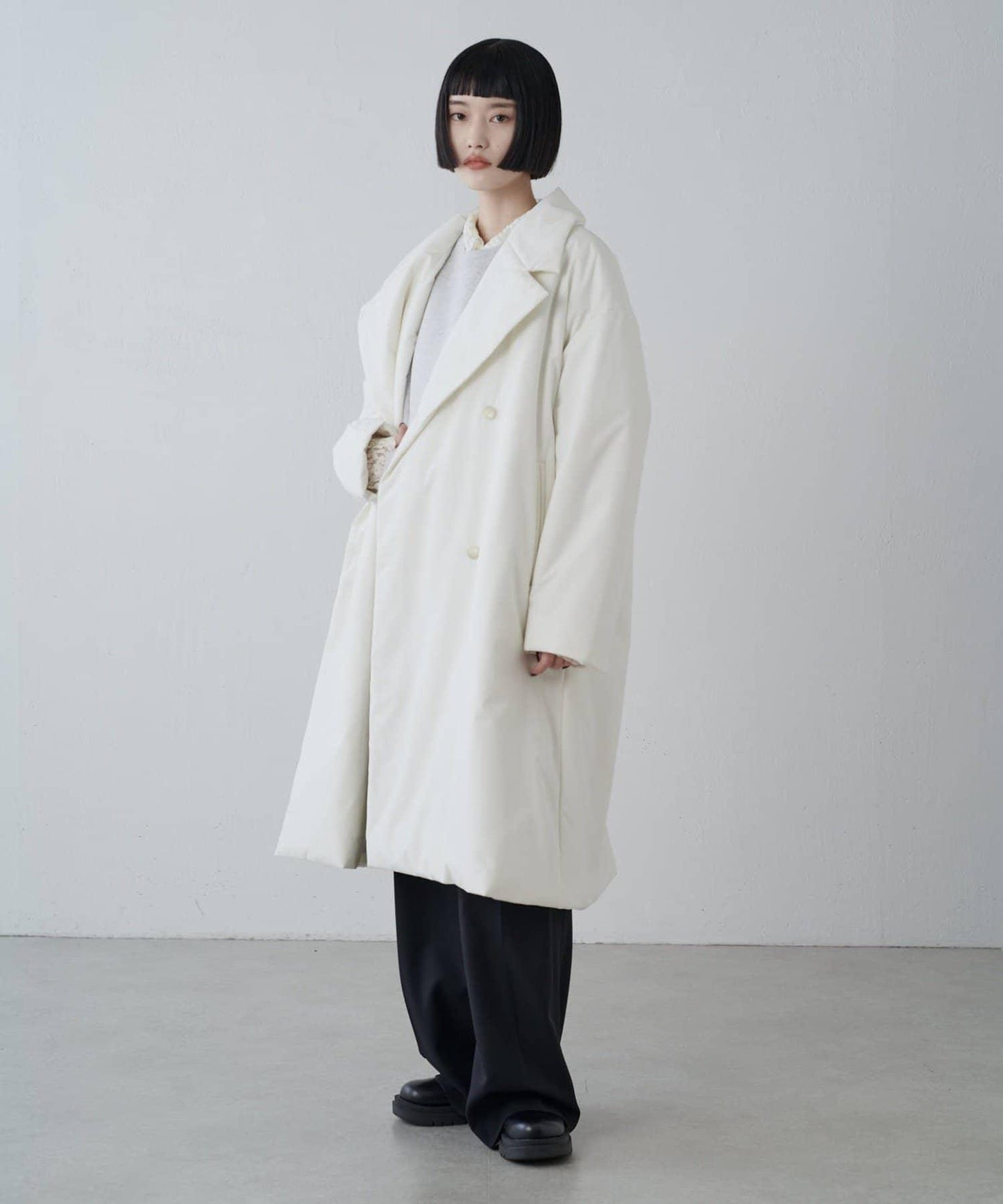 【ETHERMALOFT(R)】2WAY領中棉長款大衣