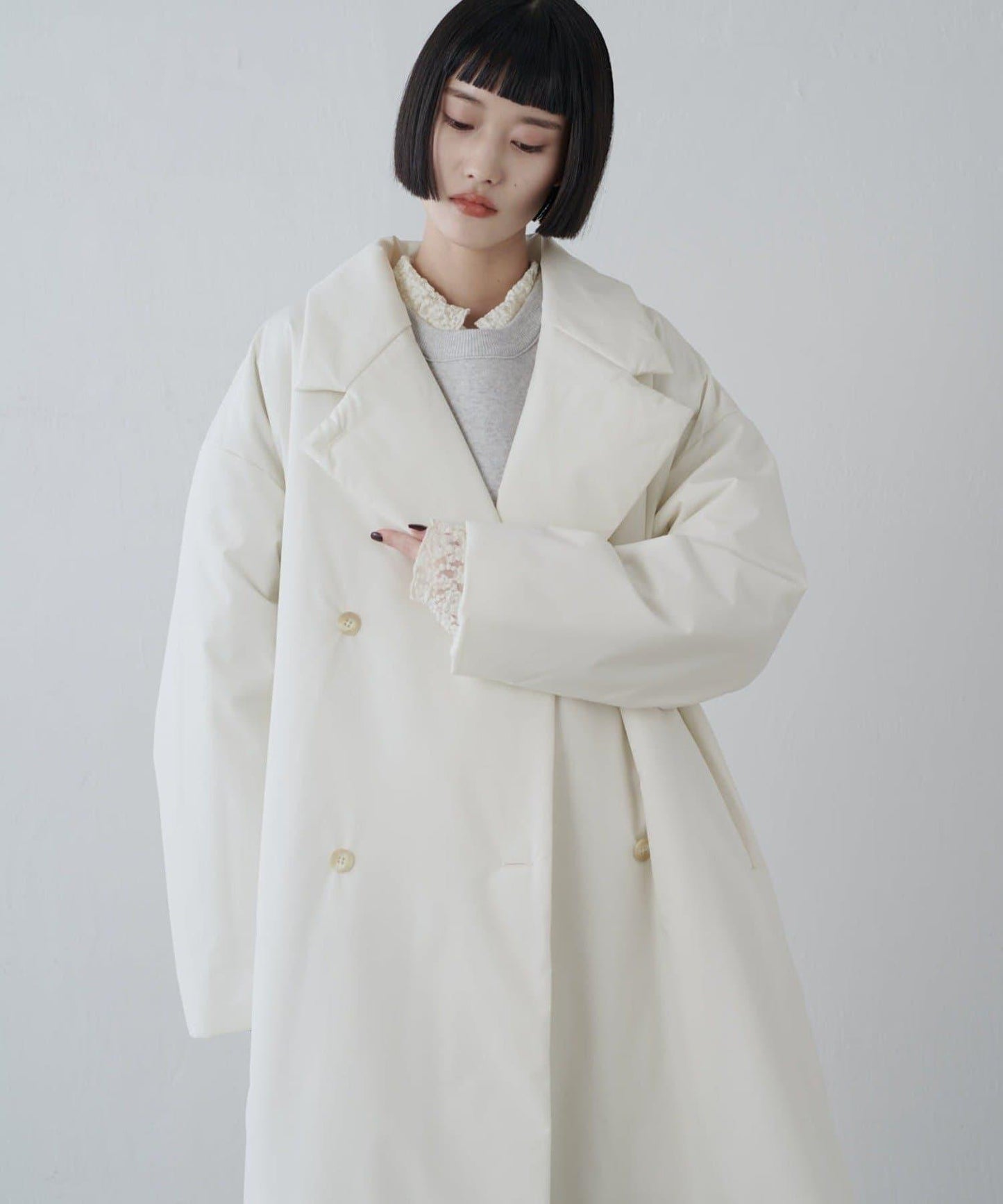 【ETHERMALOFT(R)】2WAY領中棉長款大衣