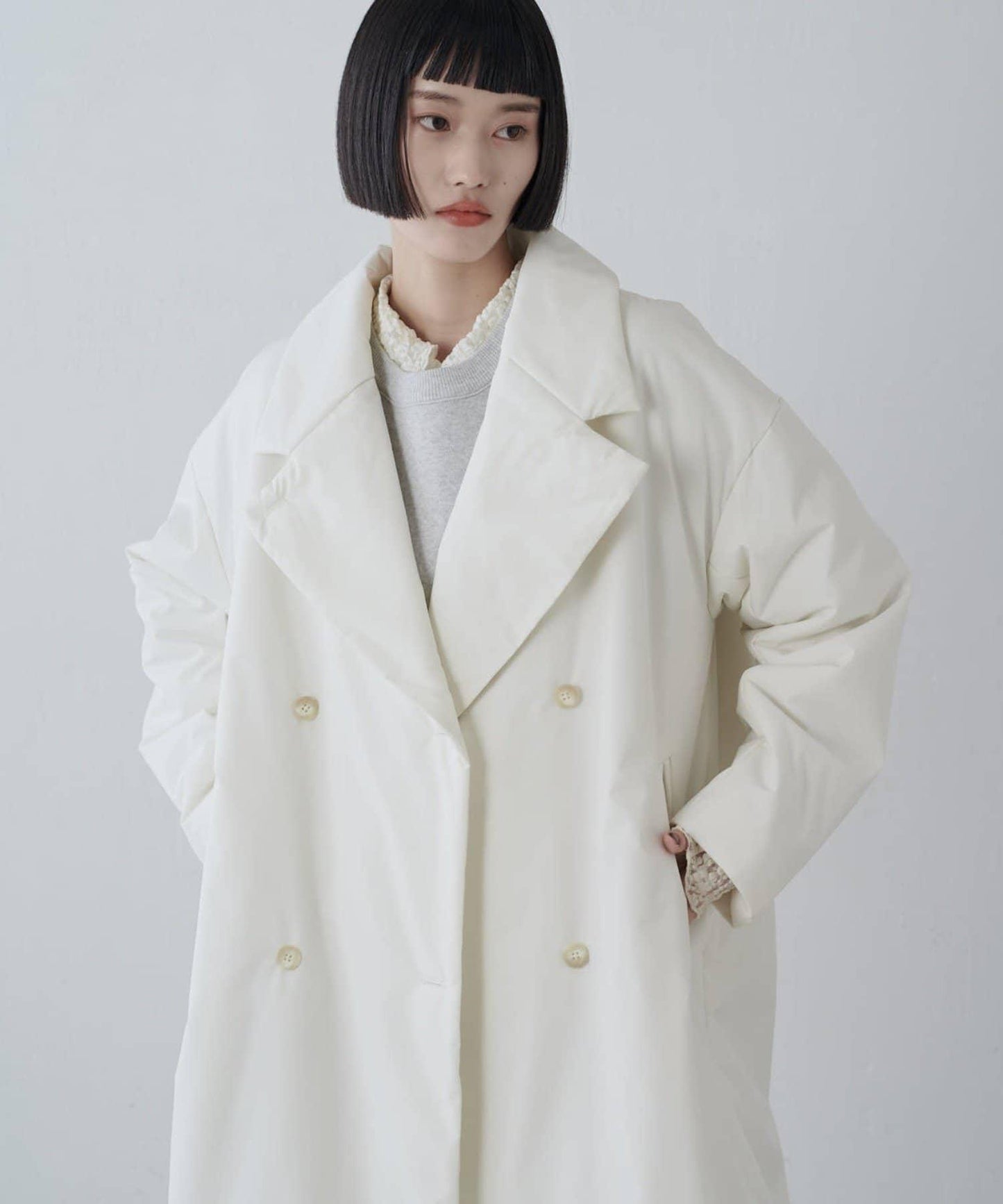 【ETHERMALOFT(R)】2WAY領中棉長款大衣