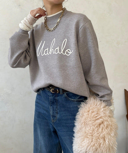 繡花字母針織上衣