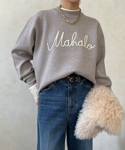 繡花字母針織上衣