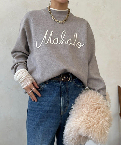 繡花字母針織上衣