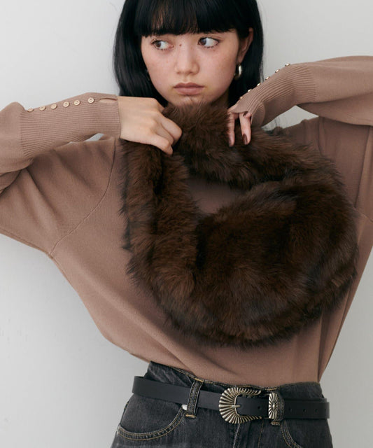 單手柄環保仿皮草托特包