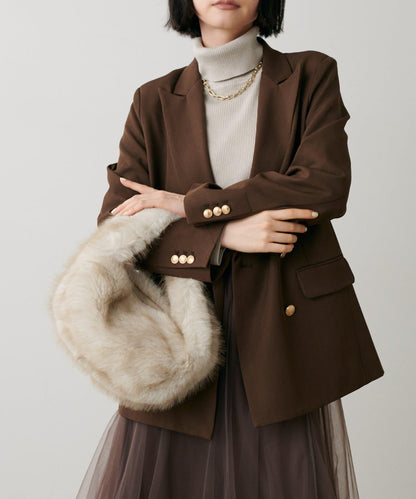 單手柄環保仿皮草托特包