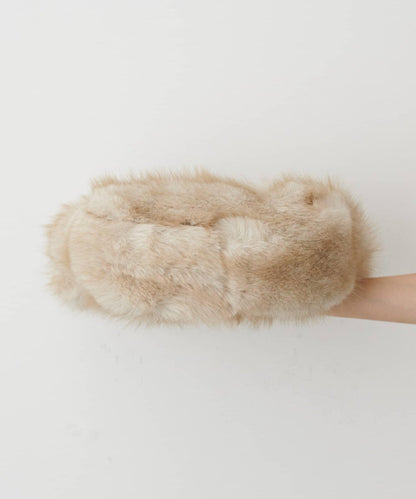 單手柄環保仿皮草托特包