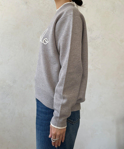 繡花字母針織上衣