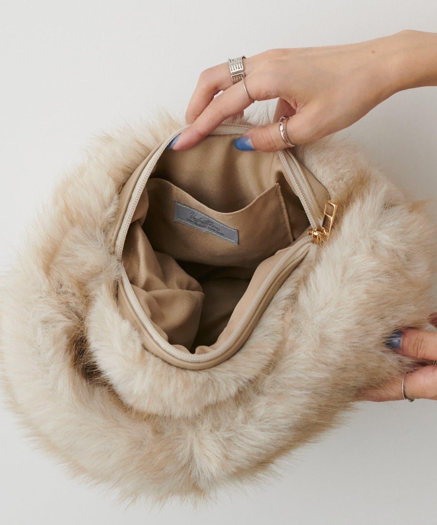 單手柄環保仿皮草托特包