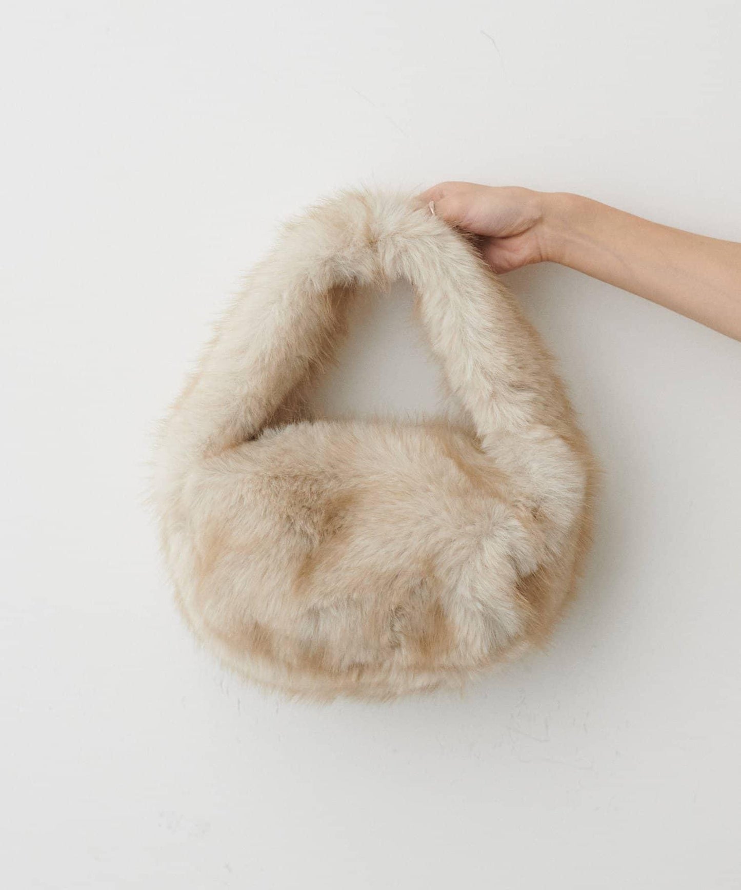 單手柄環保仿皮草托特包