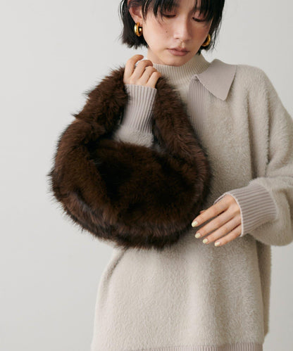 單手柄環保仿皮草托特包