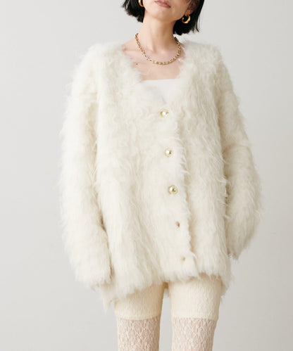 高貴起毛工藝針織大衣