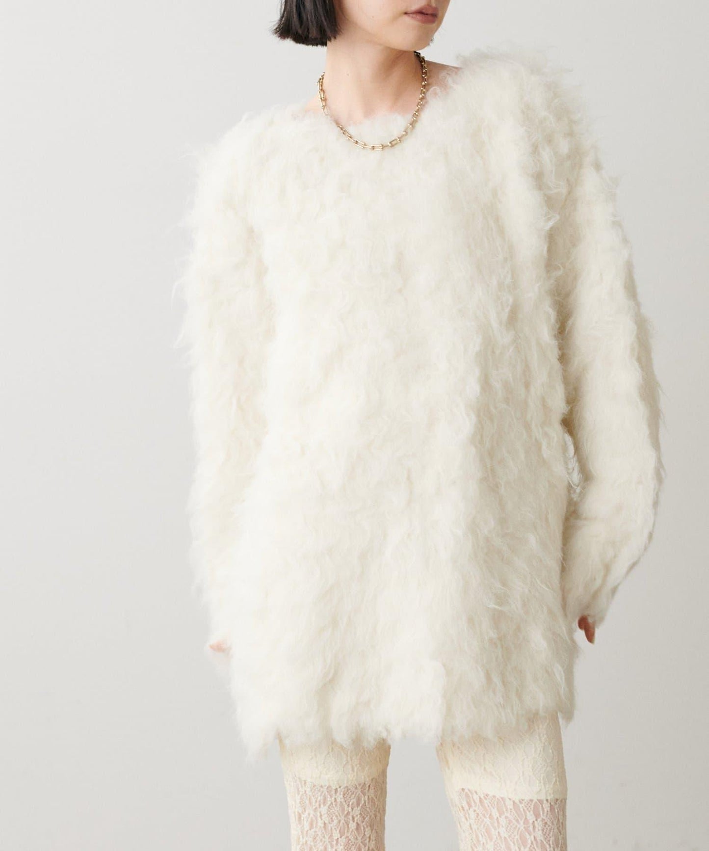 高貴起毛工藝針織大衣