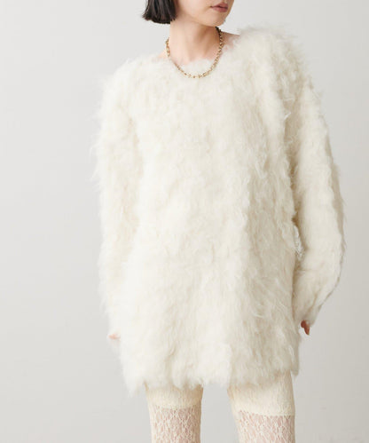 高貴起毛工藝針織大衣