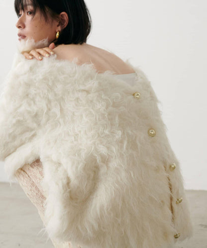 高貴起毛工藝針織大衣