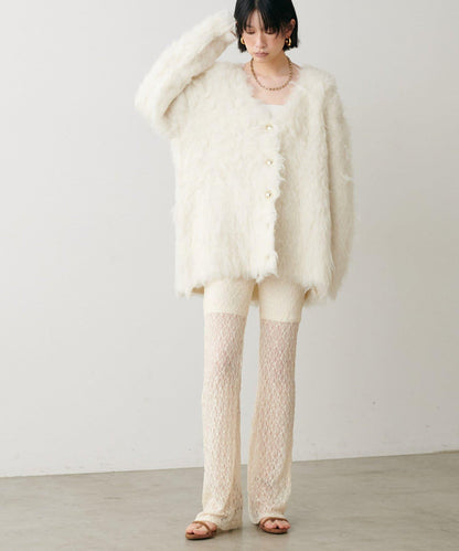 高貴起毛工藝針織大衣