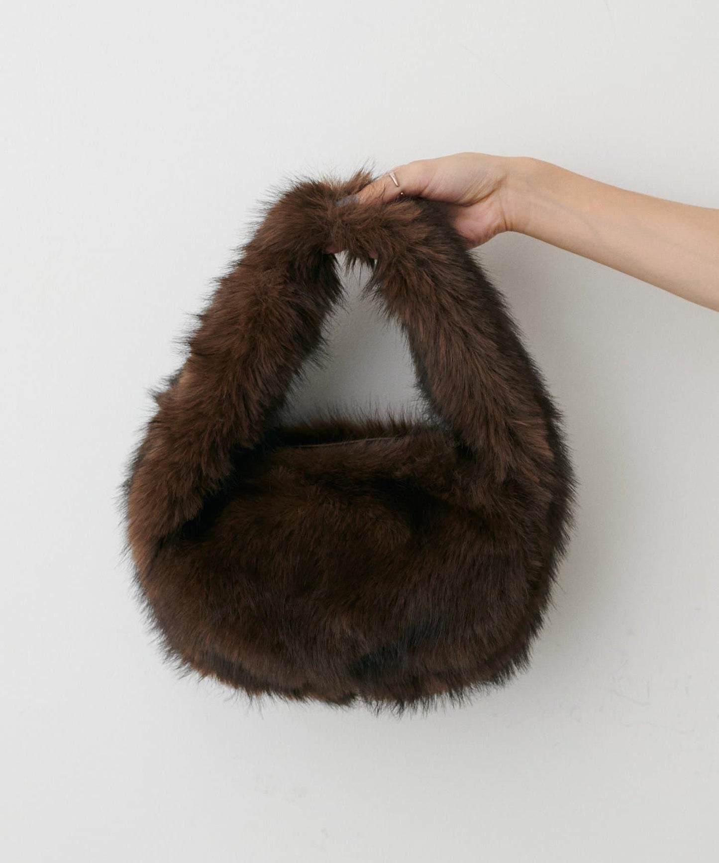 單手柄環保仿皮草托特包