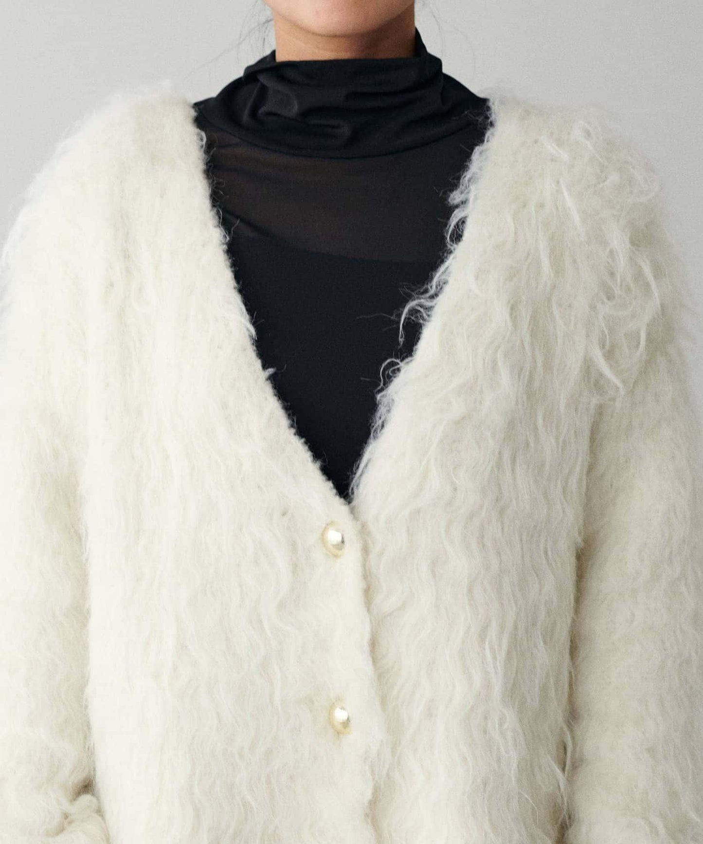 高貴起毛工藝針織大衣