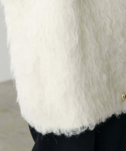 高貴起毛工藝針織大衣