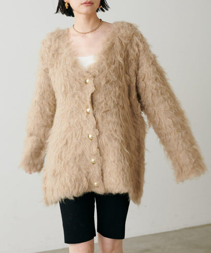 高貴起毛工藝針織大衣