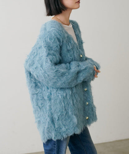 高貴起毛工藝針織大衣