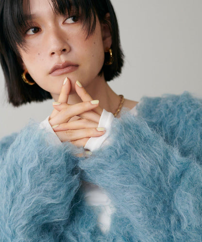 高貴起毛工藝針織大衣