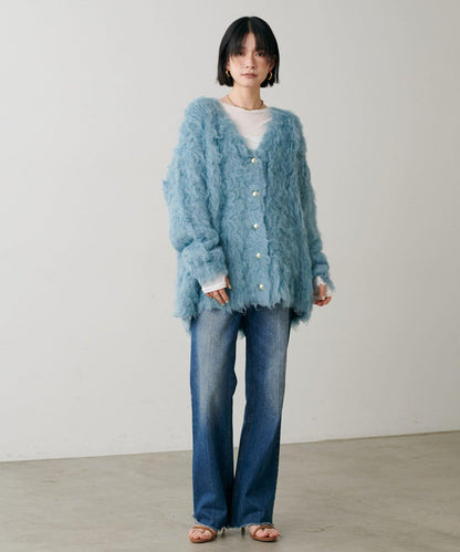 高貴起毛工藝針織大衣