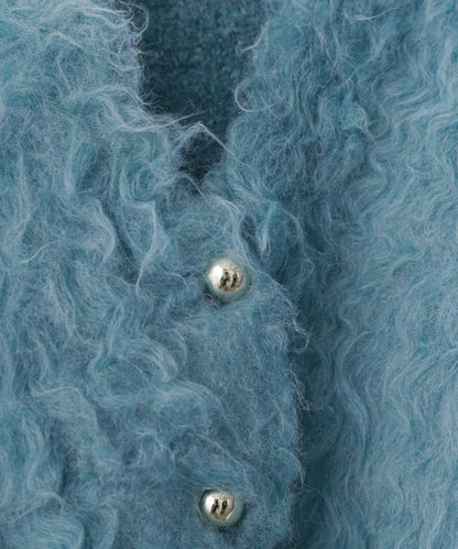 高貴起毛工藝針織大衣