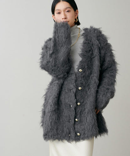 高貴起毛工藝針織大衣