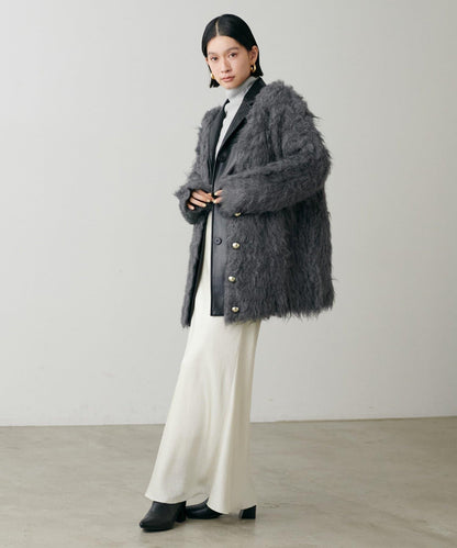 高貴起毛工藝針織大衣