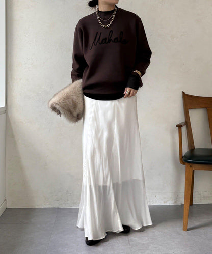 繡花字母針織上衣