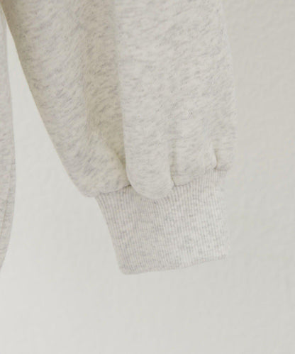 花卉與標誌拼接加絨套頭衫