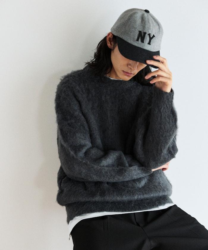 長毛針織圓領套頭衫