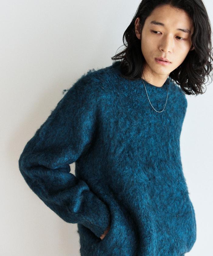 長毛針織圓領套頭衫