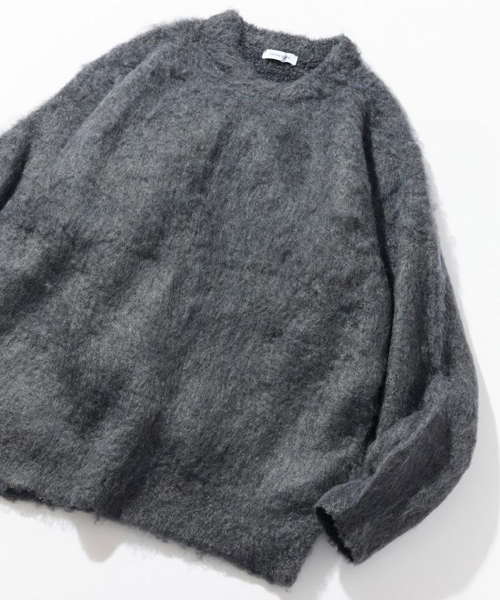 長毛針織圓領套頭衫