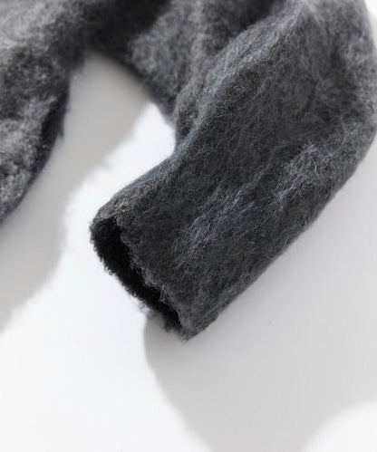 長毛針織圓領套頭衫