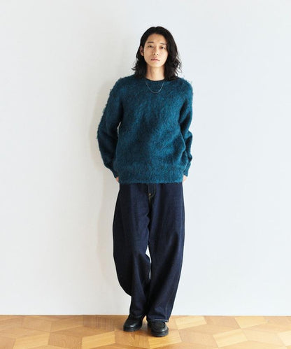 長毛針織圓領套頭衫