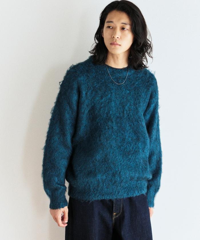 長毛針織圓領套頭衫